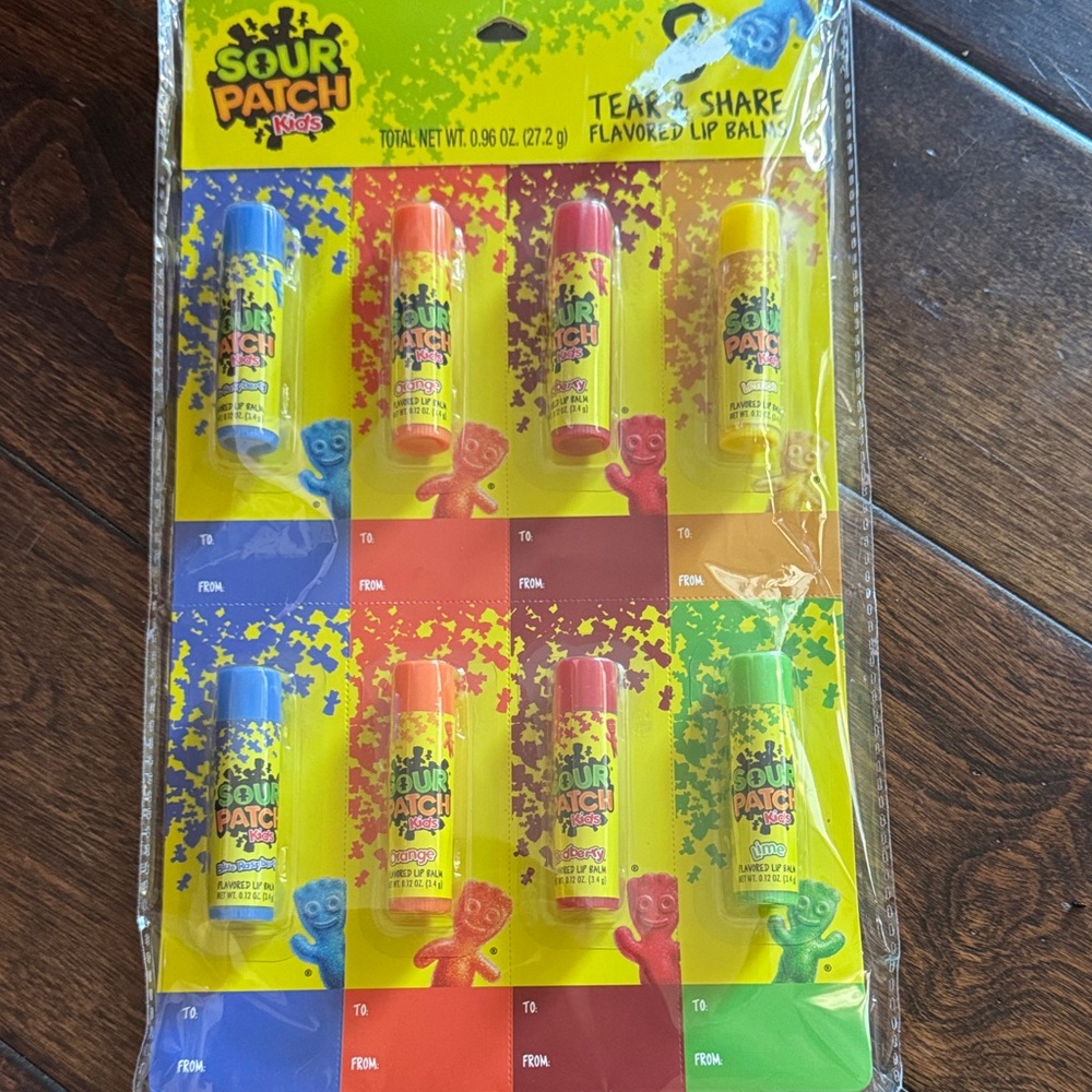 Sour patch kids Tear & Share Flavored Lip Balm Pack - 8 Assorted Colors